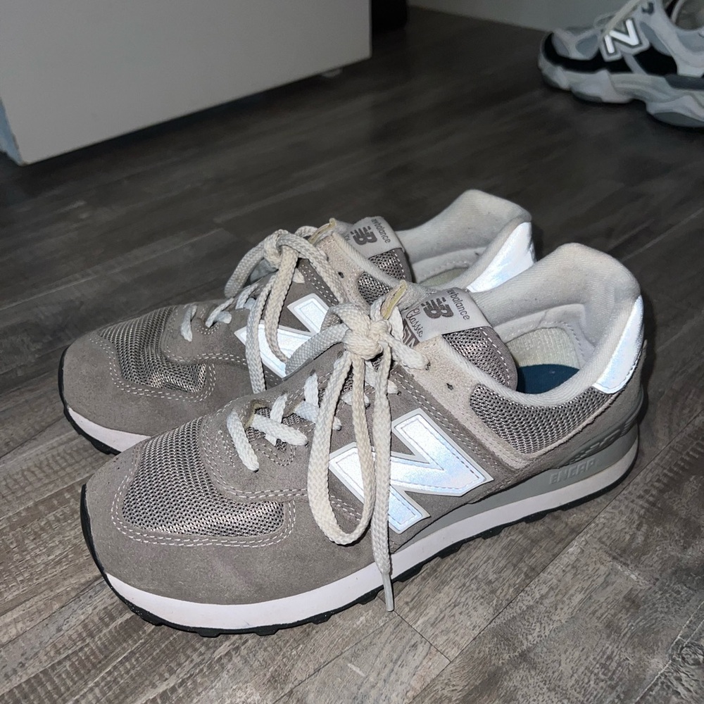 New Balance Women's Gray and White Sneakers